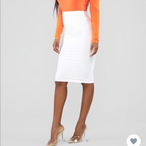 Fashion Nova Body Con Skirt White NWT